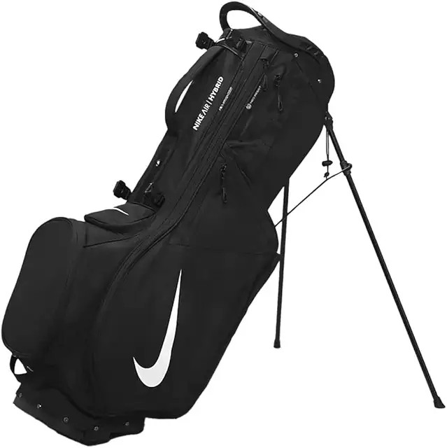 Nike Air Hybrid 2 golf bag — 14-way hybrid stand bag with camo styling, 7 pockets, retractable stand legs for walking and riding