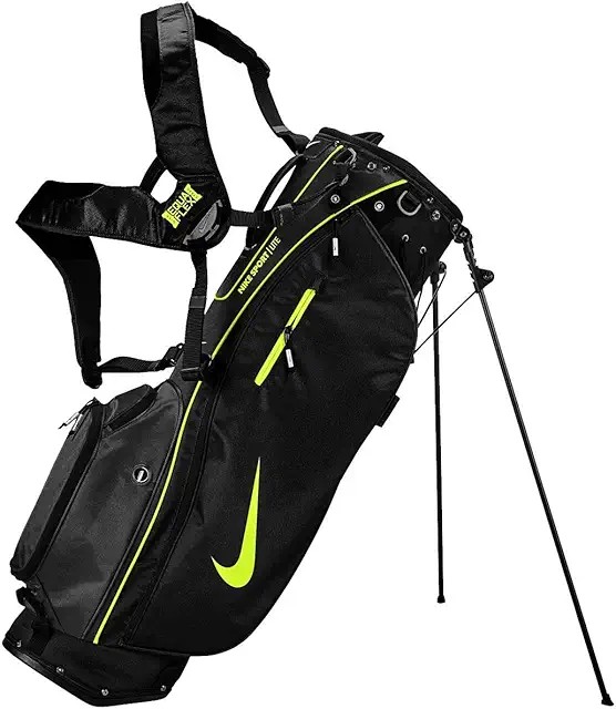 Nike Sport Lite carry stand golf bag — 4.3 lb lightweight stand bag with EquaFlex dual strap, 5-way divider system, walker's pick