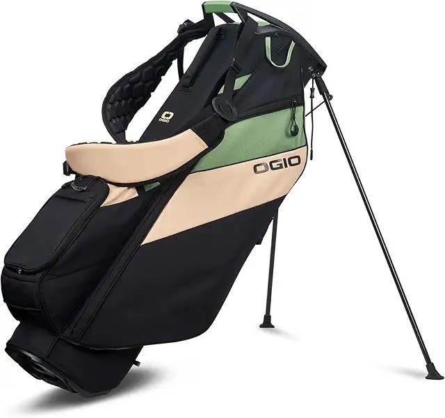 OGIO Golf Fuse 4 Stand Bag in Dew Sweeper colorway — 4-way divider lightweight 4.8 lb stand bag with Fit Disc self-balancing strap, 6 pockets, walker's pick