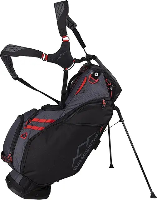 Sun Mountain Men's Eclipse 4.5 lightweight VLO hybrid stand bag with 14-way top — carries, pushes, and rides equally well, 11 pockets, X-Fit dual strap