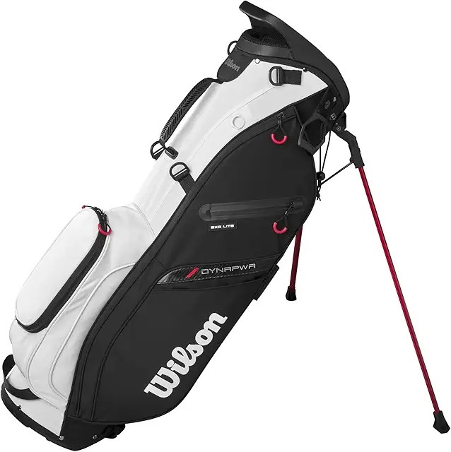 Wilson WS EXO Lite stand bag — highly-reviewed lightweight 3.5-5 lb stand bag with magnetic rangefinder pocket, 6 pockets, dual padded straps